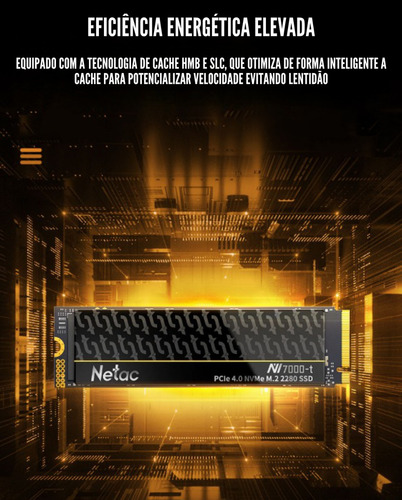 Ssd Gamer 4tb Ps5 Pc Note Ultra Veloz Nvme M.2 Gen4 Netac Nv7000t 7400mb/s