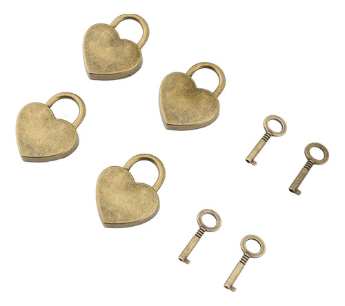 Conjunto De Chaves Heart Lock, 4 Conjuntos De Cadeado Decora