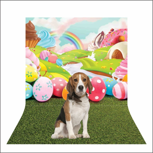 Fundo Fotográfico Pet Shop 1,20 X 1,70 M Tecido Sublimado 3d Cor Pascoa - Cd2294 Desenho Impresso Modelos
