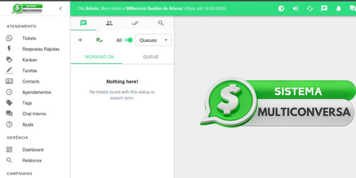 Sistema Multi-atendimento Whatsapp Whitelabel Com Hospedagem