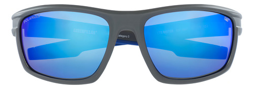 Anteojo De Sol Cat Polarizado - Cts-motor-108p Lente Azul Varilla Negro/azul Armazón Gris Diseño Espejo