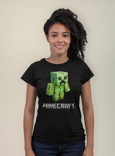 Playera Minecraft Creeper Videojuegos Aventura Steve Alex