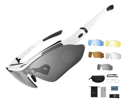 Lentes Ciclismo Rockbros Set 5 En 1 Polarizados Night Vision