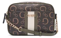 Bolso Guess Tote Cafe Acabado de los herrajes Niquel Color Marrón claro  Diseño de la tela Liso