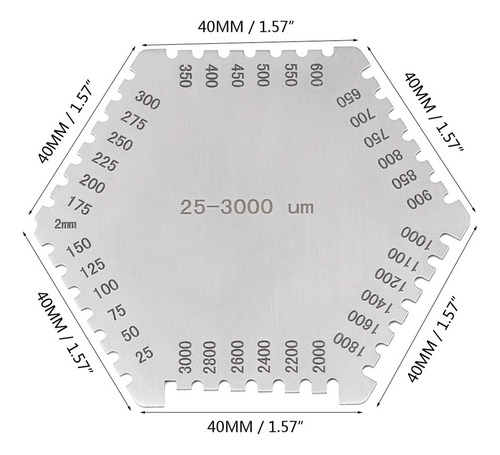 Thickness Gauge High Precision Stainless Steel Wet Film Comb