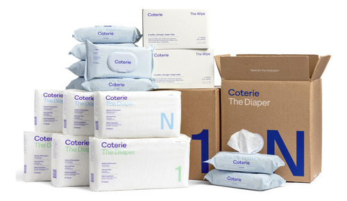 Coterie Kit De Panales Y Toallitas Para Bebe, Tamano 1 99 U