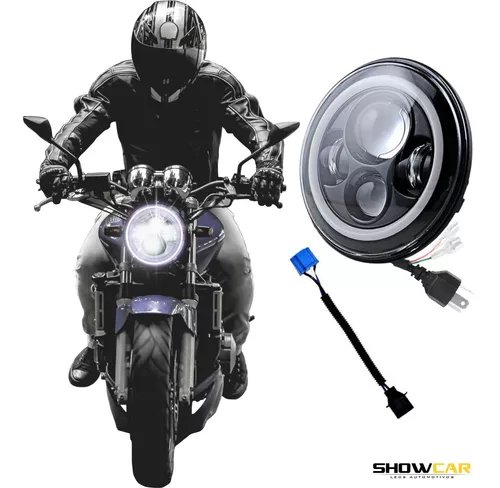 1 Farol De Led Moto 7 Polegadas Angel Eye Drl Função Seta