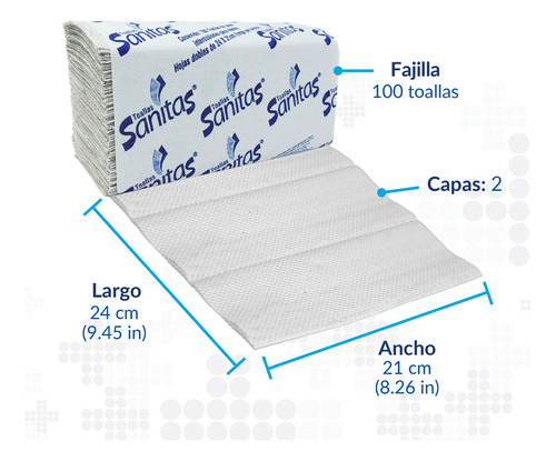 Toalla Interdoblada Sanita Kimberly 3 Cajas C/20 Paq 100 Hjs