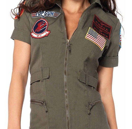 Disfraz De Piloto Militar Sexy Para Mujer Talla: S Halloween