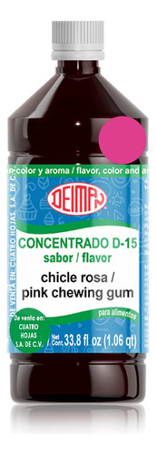 Concentrado Saborizante Sabor Chicle Rosa D-15 Deiman 1 L