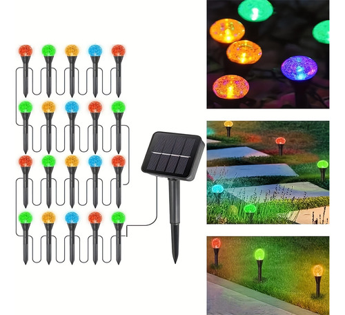 Lámpara De Jardín En Y, 1 Arrastre, 20 Luces Solares Led, Cá
