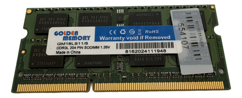 Memoria Ram Ddr3 8gb 1.35v Low Volt Golden Memory Sodimm