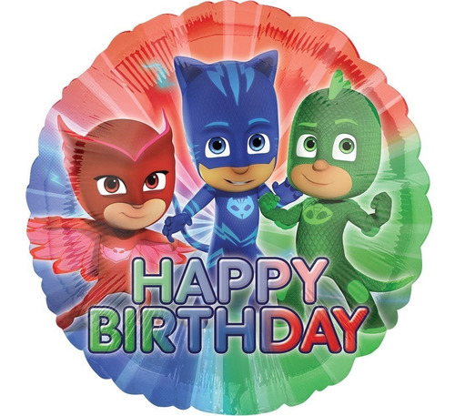 1pz Globo Metálico Pj Masks Heroes En Pijamas 18in 0pjm0