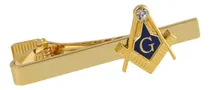 Comprar Conjunto Dourado Prendedor De Gravata Maçonaria + 1 Pin 