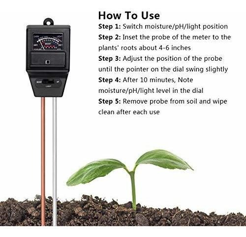 Lehatori Kit Prueba Suelo 3 1 Medidor Humedad Luz Ph