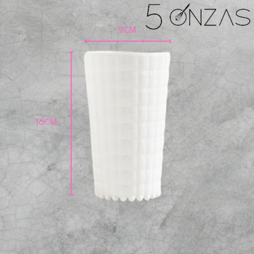 Vaso Acrilico Blanco Relieve 750ml Taksim White 5 Oz