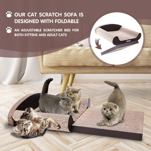 Cama Para Gatos - Rascador De Cartón - Cama Plegable...