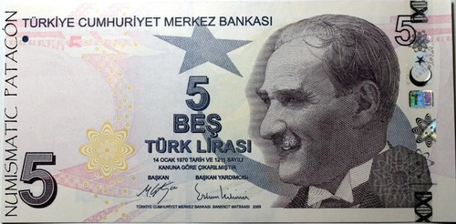 Billete Turquia - 5 Liras Turcas 2018 Unc - Sin Circular