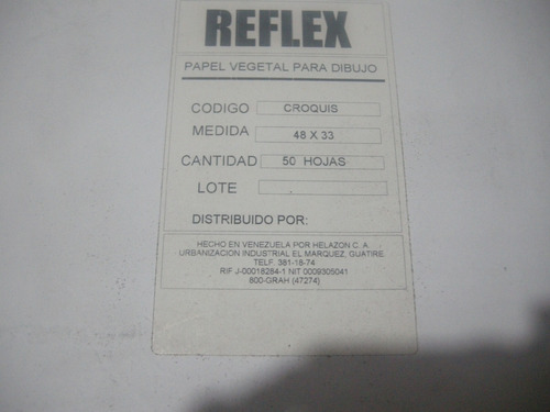 Hojas De Papel Reflex (48x33) Sin Rotular