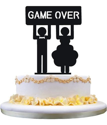 Cake Topper Adorno Torta - Casamiento Boda Game Over 
