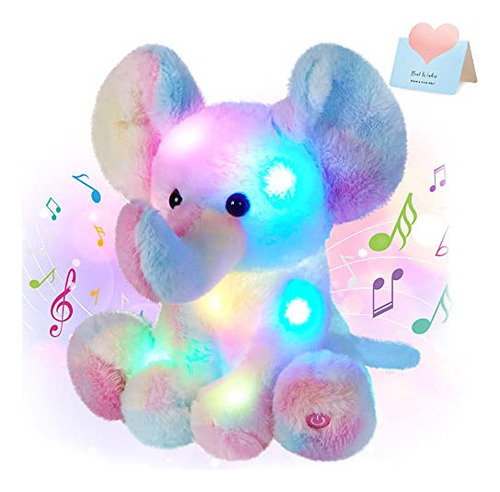 Glow Guards 12'' Musical Light Up Rainbow Elefante Animal De