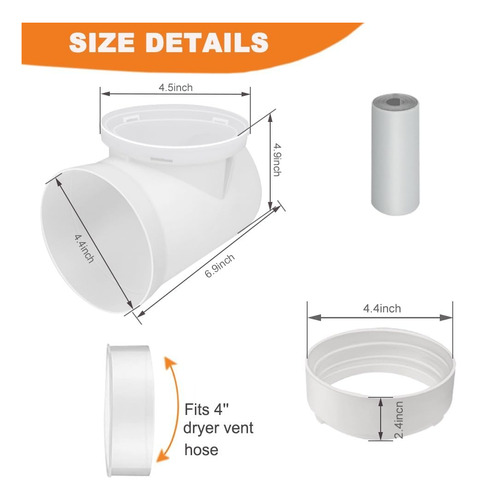 Codo De Ventilación Secadora De Ropa De 90 Grados, Con...