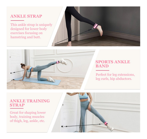Grilletes Tobillo Rosa Barbie Crossover Ejercicio Gluteo