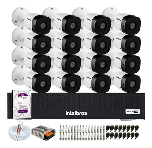 Kit Intelbras 16 Cameras 1120b Dvr 16 Canais 1016c C/1tb