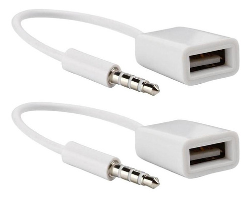Yx 2 Piezas Usb 2.0 A 3.5 Mm Estéreo Aux Adaptador De