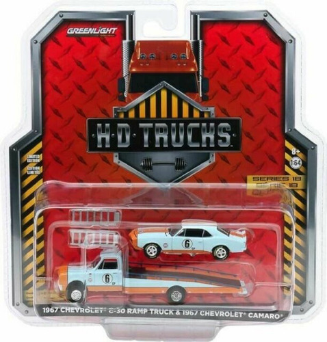 Imagem 2 de 2 de 1967 Chevrolet C30 & Camaro Gulf Greenlight Hd Trucks