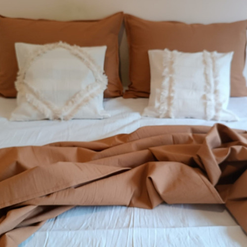 Manta Cubre Sillon Pie De Cama Tusor Rustica Deco 230x140 Cm Color Arena