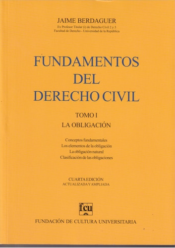 Fundamentos Del Derecho Civil Tomo 1 Jaime Berdaguer