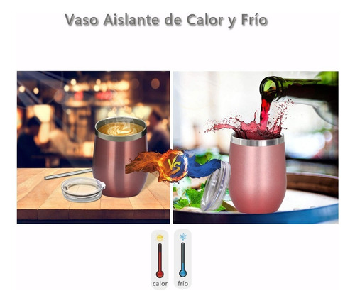 Moyac 2pzs Vaso Térmico De Acero Inoxidable Para Café, Vino,
