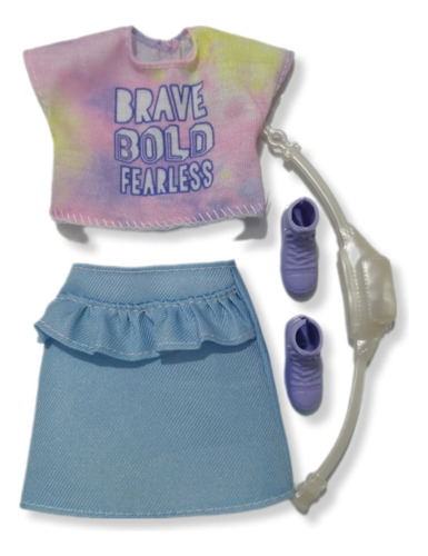 Ropa Para Barbie, Playera, Falda, Cangurera, Tenis (Usado)