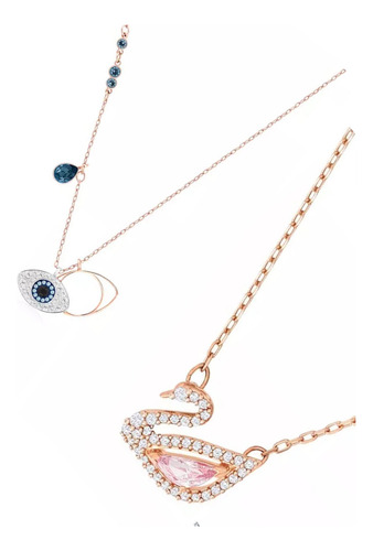 Collar Swarovski Swan Cisne Cristal + Ojoturcodevil Eyeazul