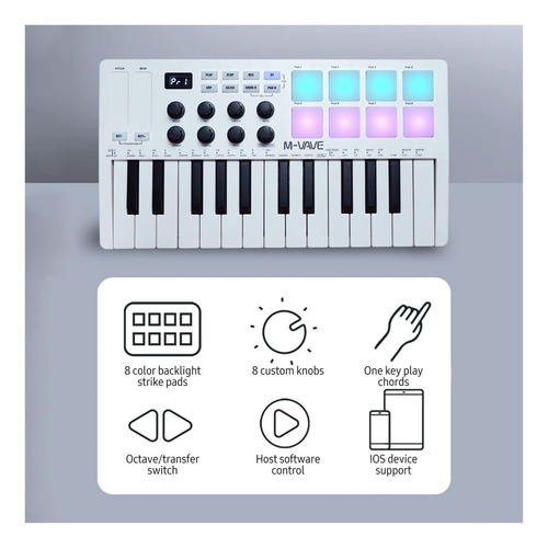 Teclado De Control Midi 25 Teclas Mini Teclado Usb Portátil