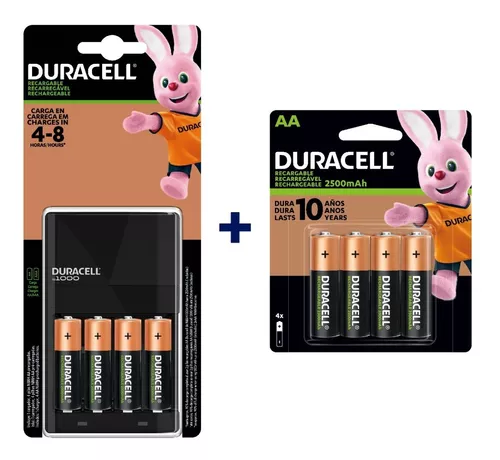 Cargador para Pilas con 6 pilas recargables AA y 2 pilas recargables AAA  Duracell