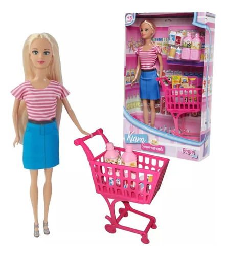 Muñeca Poppi Doll Kiara Supermercado Con Accesorios