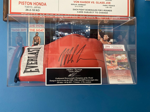 Mike Tyson Guante Everlast Autografiado Certificado Jsa G Rojo