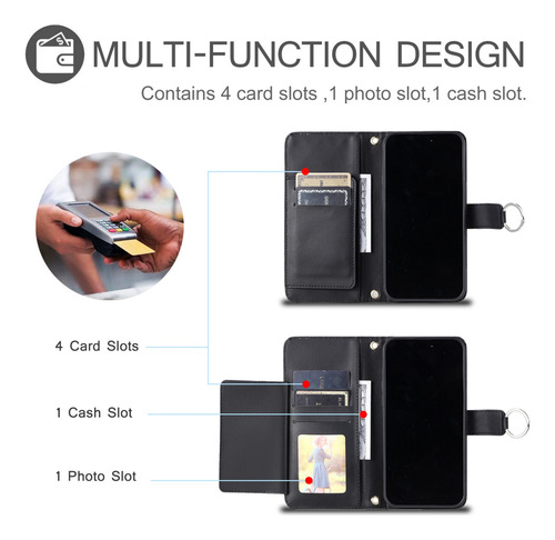 Funda Para Xiaomi Poco M6 Plus/c75/m7 Pro 5g Wallet De Piel Sintética Con Soporte Abatible Que Protege La Funda Del Telé