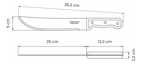 Facão Machete Para Mato Cabo Madeira 10 Pol Tramontina