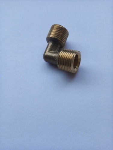 Imagen 2 de 3 de Conector Codo Bronce Rosca Macho 3/8 P / Virola