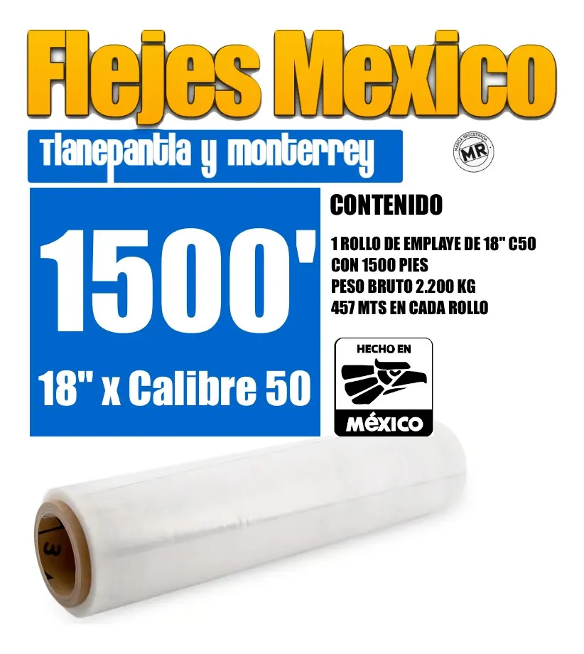 Flejes Mexico Rollo De Playo Emplaye Polistretch 1500 Pies