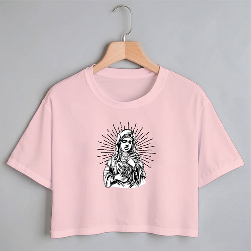 Blusinha Camiseta Cropped Tshirt Feminina Maria Mãe De Jesus