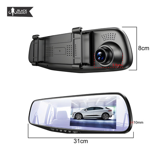 Espejo Retrovisor Dashcam Video Frontal Reversa Automóvil