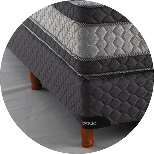 Sommier Topacio Espuma Marfil Plus Súper queen de 200cmx160cm gris y blanco con base dividida