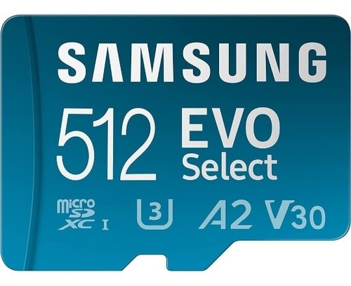 Tarjeta Micro Sd Samsung Evo Select 512gb A2 V30 U3 130 Mb/s