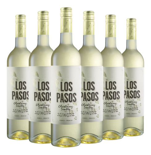 Kit Vinho Branco Los Pasos Chardonnay Semillon 750ml 06 Unid
