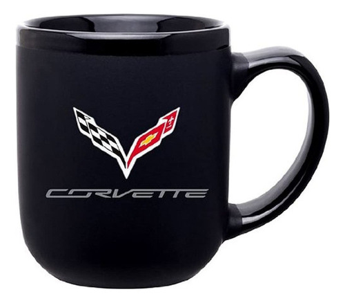 C7 Corvette Logo Modelo Taza De Cafe Black Matte