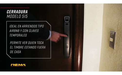 Cerradura Inteligente Con Cámara Y Monitor Wifi Mod 515 Rema
